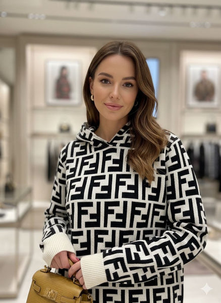 FF Monogram Hooded Sweater  Luxury Statement Knitwear For Woman