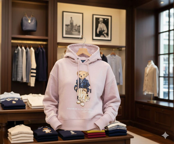 Premium Pink  Bear Graphic Hoodie Cozy & Cute Style