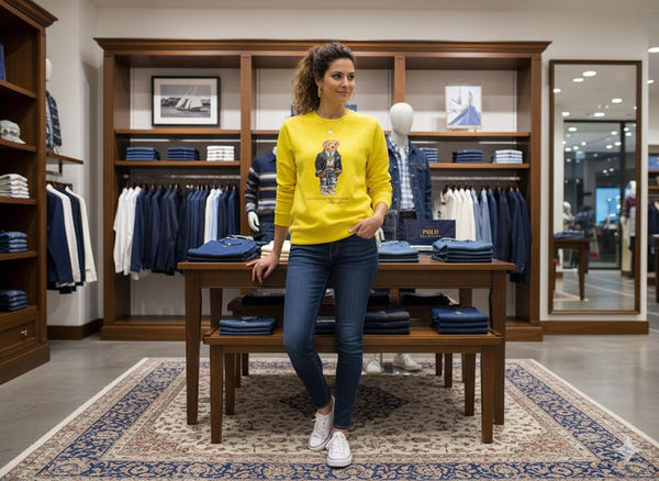 Premium  Yellow Bear Sweatshirt  Stylish Casual Wear