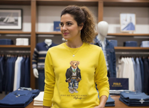Premium  Yellow Bear Sweatshirt  Stylish Casual Wear