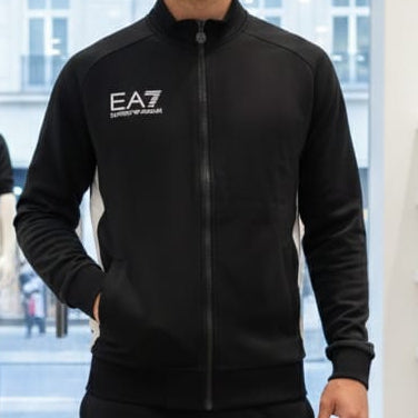 Premium Black & White Sports Zip-Up Jacket