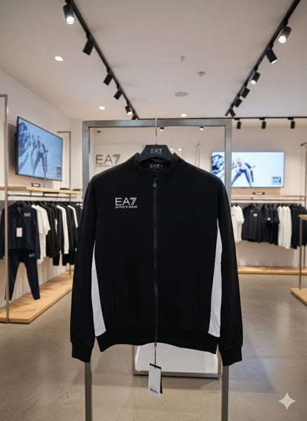 Premium Black & White Sports Zip-Up Jacket