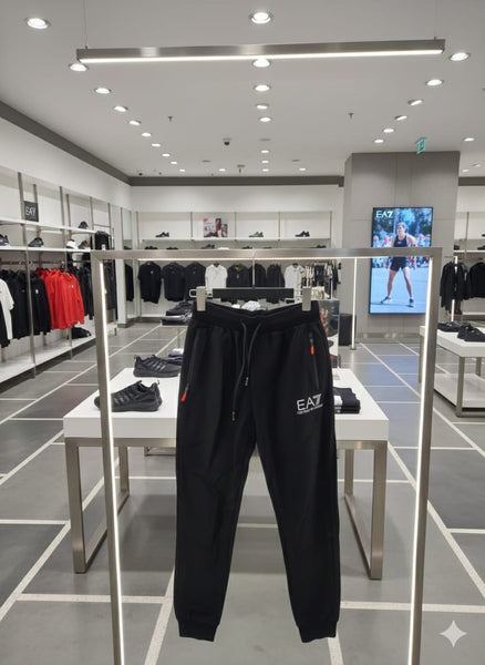 Black Premium Joggers with Logo Detailing