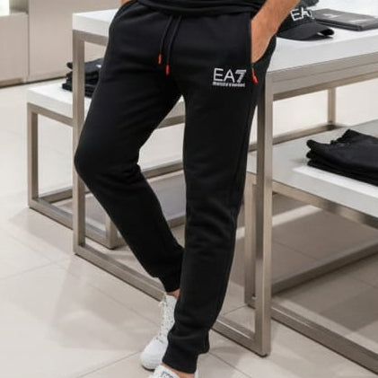 Black Premium Joggers with Logo Detailing
