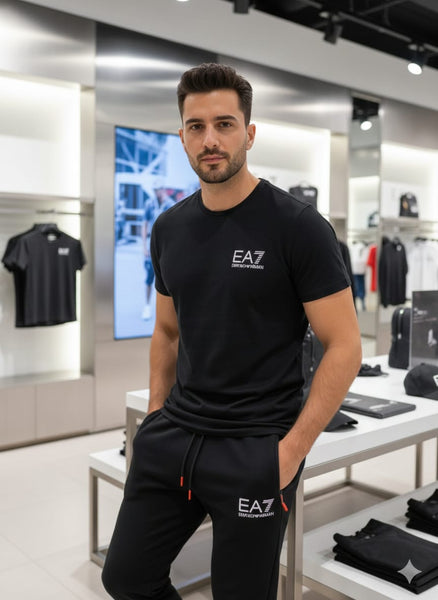 Black Premium Joggers with Logo Detailing