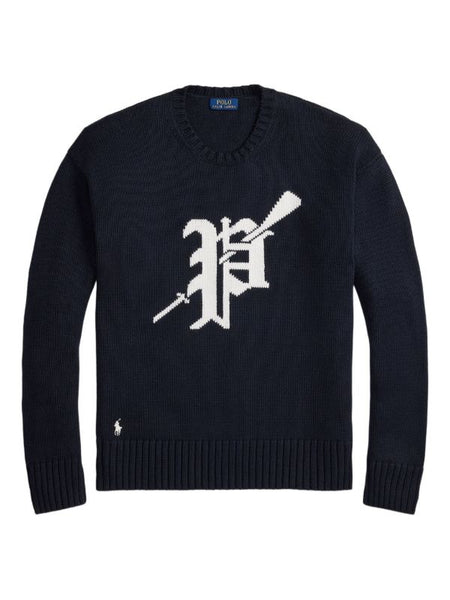 Premium Logo-Intarsia Crew-Neck Sweater