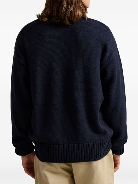 Premium Logo-Intarsia Crew-Neck Sweater