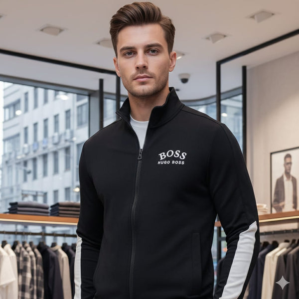Luxury Black Logo Tracksuit Set
