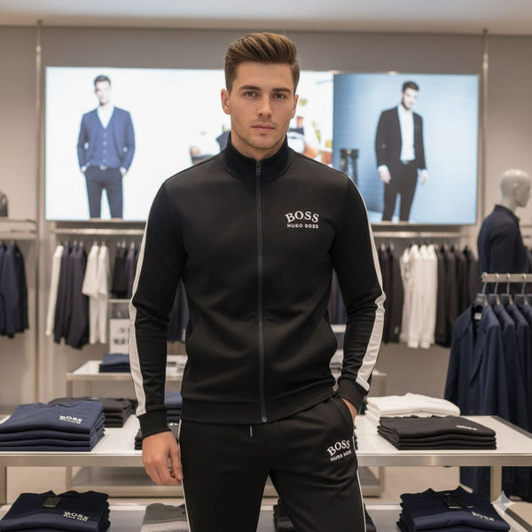Luxury Black Logo Tracksuit Set