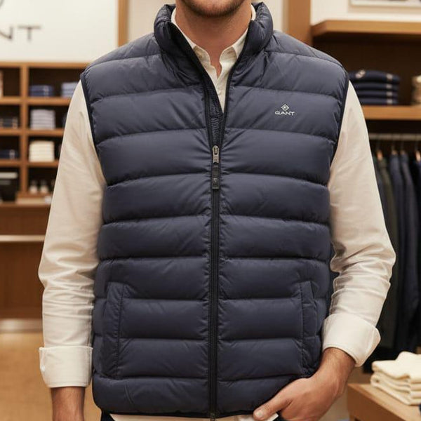 Men’s Blue Puffer Vest  Lightweight, Warm & Stylish