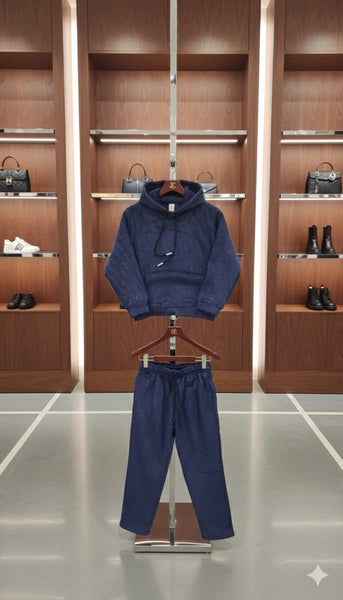 Cute Navy Designer Kids Hoodie Set