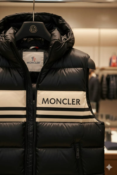 Men’s  Black Puffer Vest  Premium Warmth with Signature Logo Design