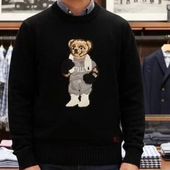 Black  Bear Boxing Crew Neck Sweater Premium Winter Fashion