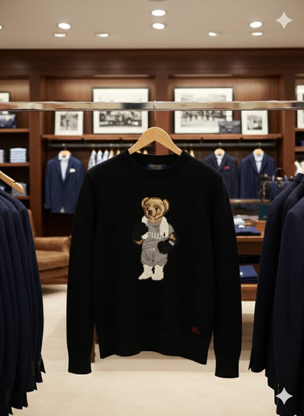 Black  Bear Boxing Crew Neck Sweater Premium Winter Fashion