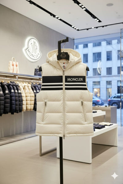 White  Puffer Vest  Premium Warmth with Signature Logo Design