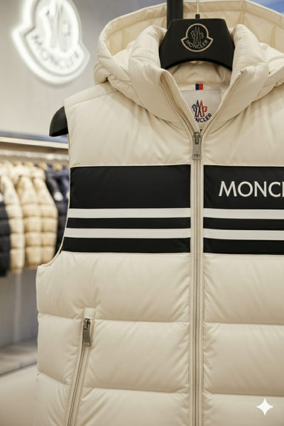 White  Puffer Vest  Premium Warmth with Signature Logo Design
