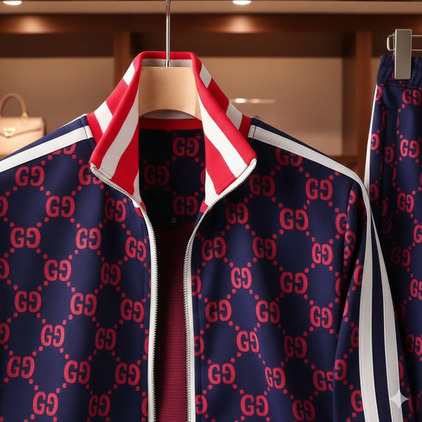 Men Luxury All-Over Brand Pattern Track-Set