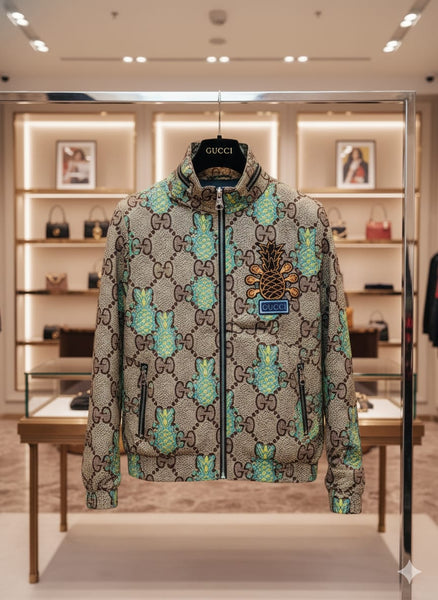 Designer Printed Bomber Jacket with Zip Closure