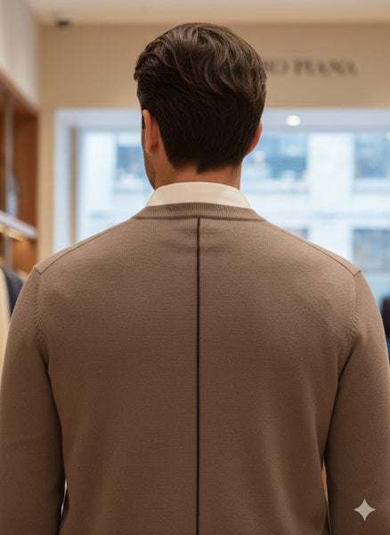 Premium Brown Classic Knit Pullover  Elegant Everyday Wear