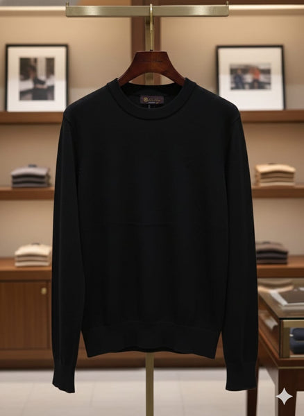 Premium c Black Crew Neck Pullover