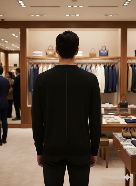 Premium c Black Crew Neck Pullover