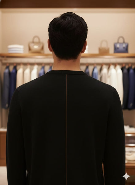 Premium c Black Crew Neck Pullover