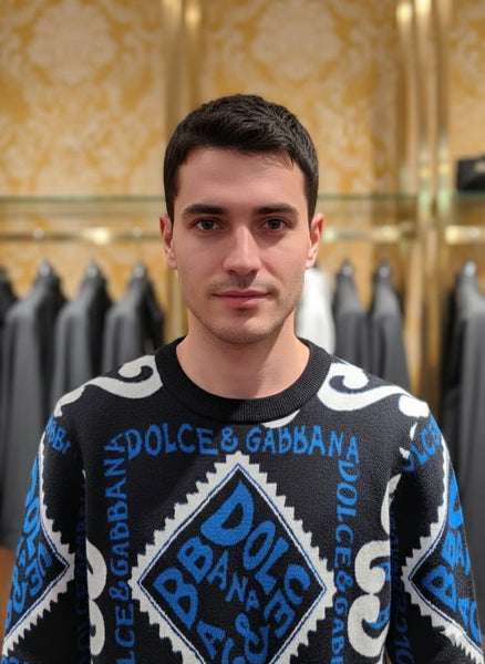 Bold Printed Knit Sweater  Luxury Style Statement