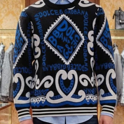 Bold Printed Knit Sweater  Luxury Style Statement