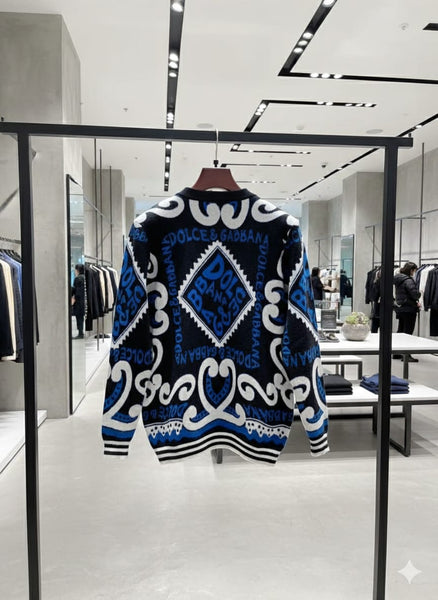 Bold Printed Knit Sweater  Luxury Style Statement