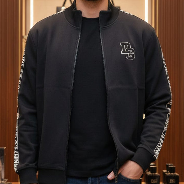 Premium Black Zip-Up Jacket – Sporty & Stylish Look
