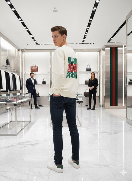 Premium Cream Logo Print Sweatshirt – Stylish & Comfortable