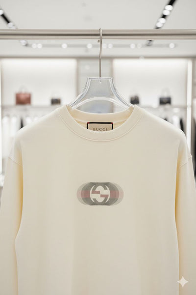 Premium Cream Logo Print Sweatshirt – Stylish & Comfortable