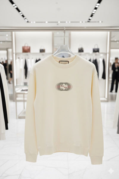 Premium Cream Logo Print Sweatshirt – Stylish & Comfortable