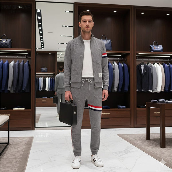 Men Branded Track-Set With Designer Embroidery