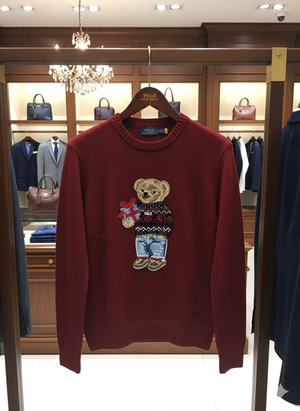 Stylish Maroon Teddy Bear Knit Sweater