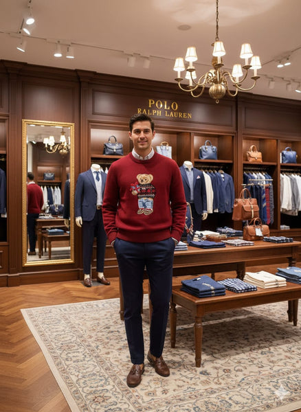 Stylish Maroon Teddy Bear Knit Sweater