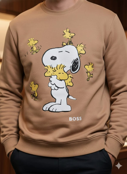 Premium Brown Cartoon Print Sweatshirt – Stylish Casual Wear