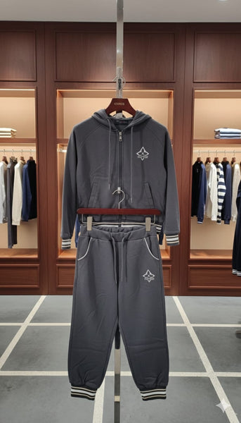 Kids Grey Zip-Up Co-ordinate  Set – Cute, Comfortable & Stylish