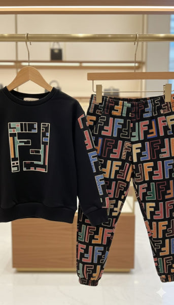 Trendy Kids Printed Co-ordinate Set Stylish Sweatshirt & Joggers