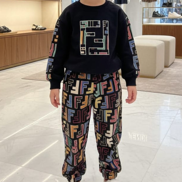 Trendy Kids Printed Co-ordinate Set Stylish Sweatshirt & Joggers