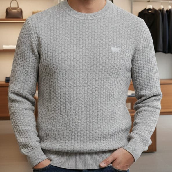 Men’s Classic Textured Knit Sweater Comfortable & Stylish Everyday Wear