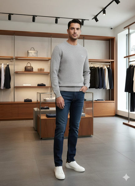 Men’s Classic Textured Knit Sweater Comfortable & Stylish Everyday Wear