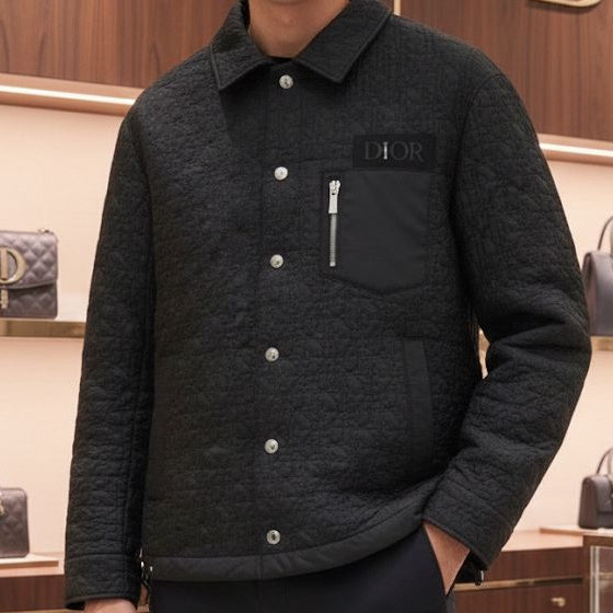 Men’s Premium Black Quilted Jacket  Elegant Winter Comfort