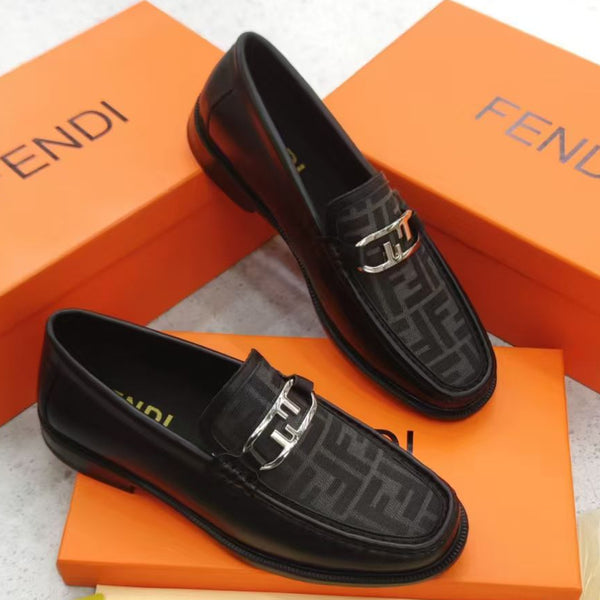 Men’s Premium Black Patterned Loafers