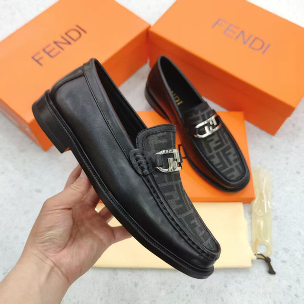 Men’s Premium Black Patterned Loafers