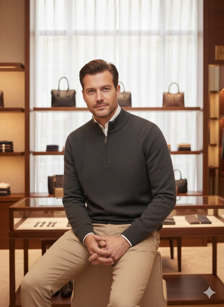 Men’s Premium Charcoal Half-Zip Pullover