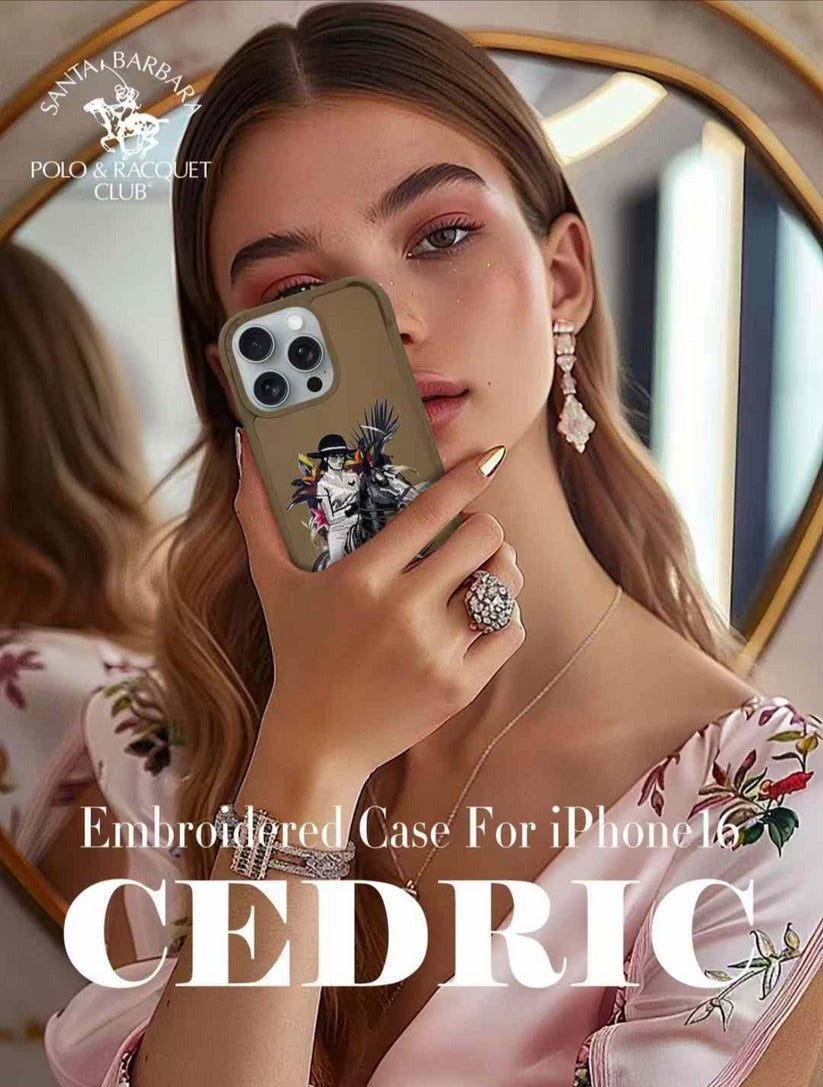 Santa Barbara Cedric Series Embroided Leather Case for iPhone 16