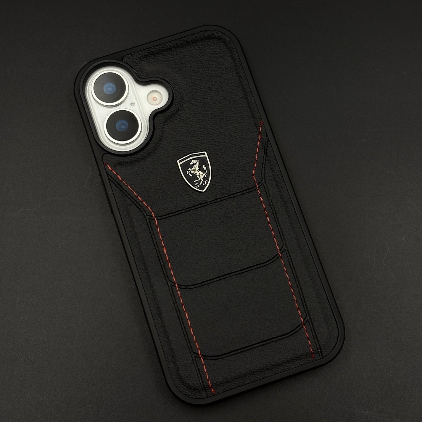 Ferrari Heritage Premium Leather Case for iPhone 17  Series Iconic Black Design