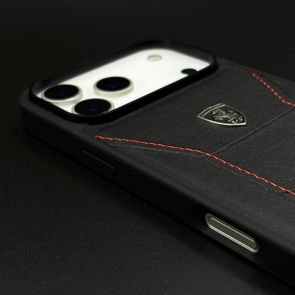 Ferrari Heritage Premium Leather Case for iPhone 17  Series Iconic Black Design