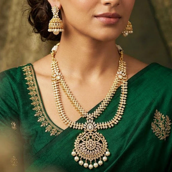 Regal Radiance South Indian Style Necklace & Jhumka Set